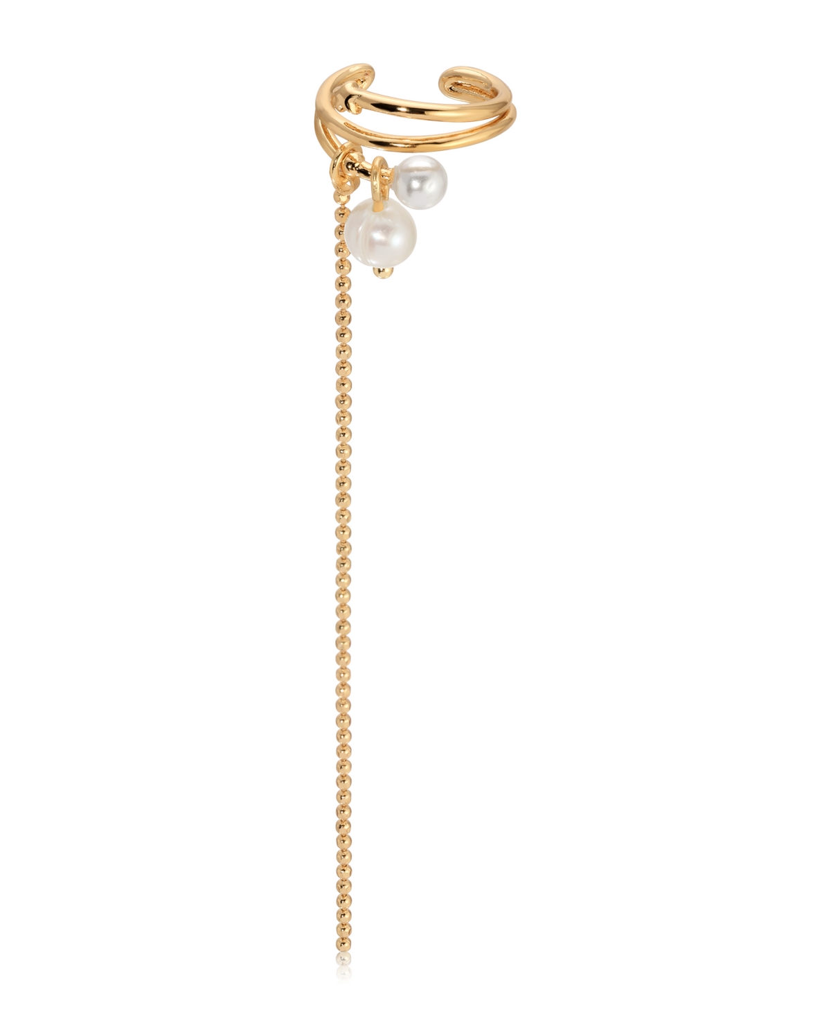 Ettika Cultivated Pearl Drama Gold Cuff Earrings Set In Gold