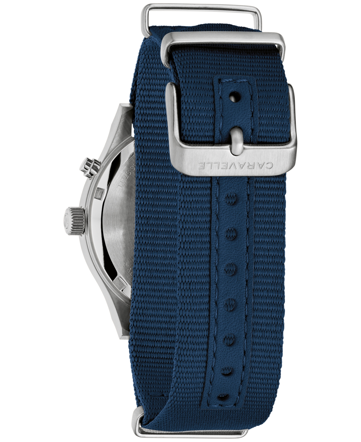 Caravelle Men's Vintage Casual Lite Up Blue Nylon Strap Watch, 39mm In Blue