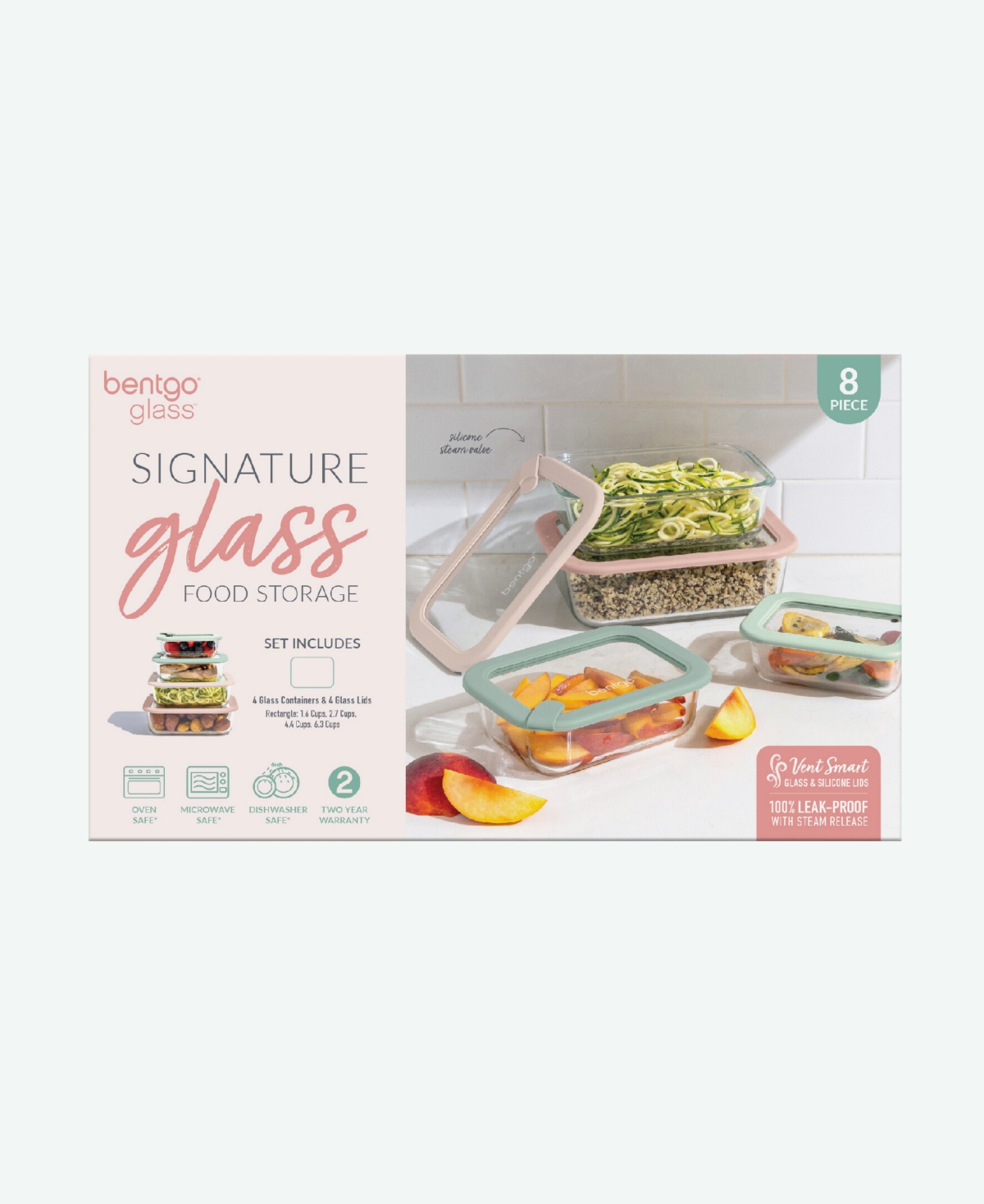Bentgo Signature 8-pc. Glass Food Storage Set In Green