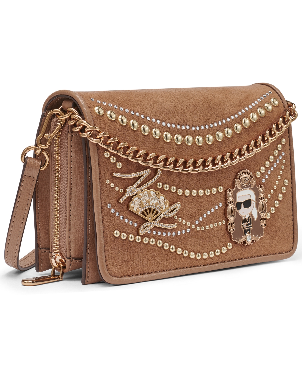Karl Lagerfeld Lourdes Mini Crossbody Bag In Brown