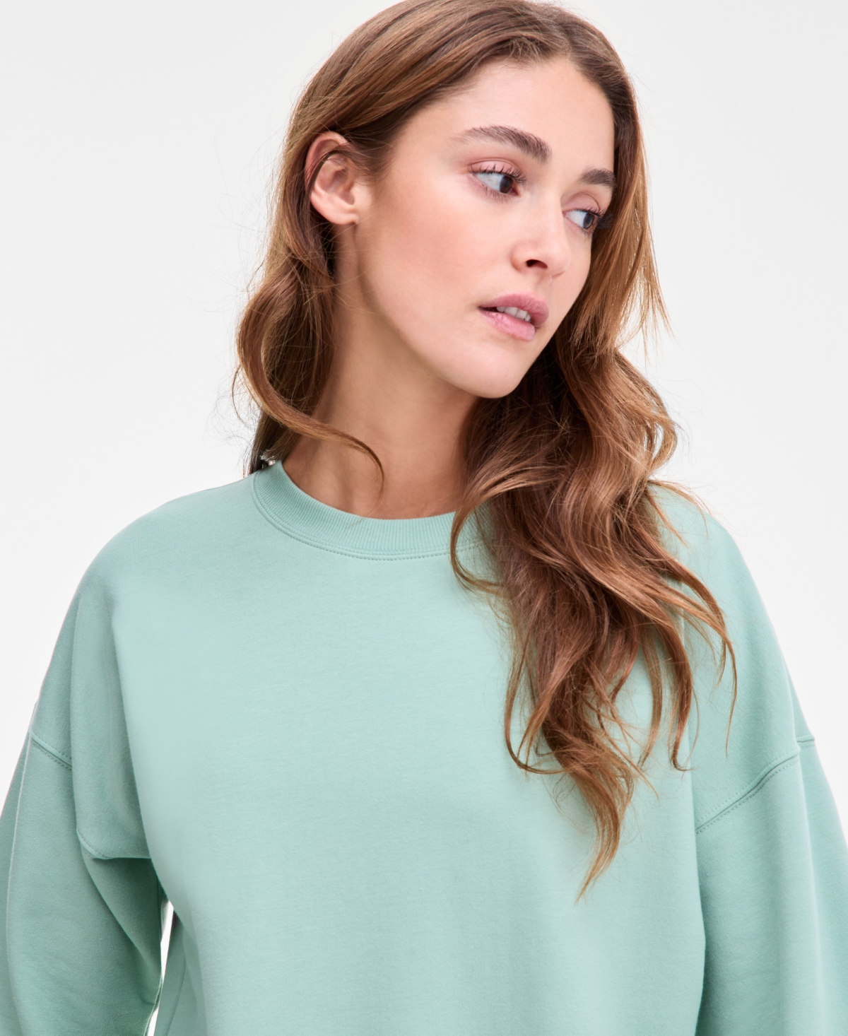 Id Ideology Women's Crewneck Vented-hem Sweatshirt, Macy's Exclusive In Blue