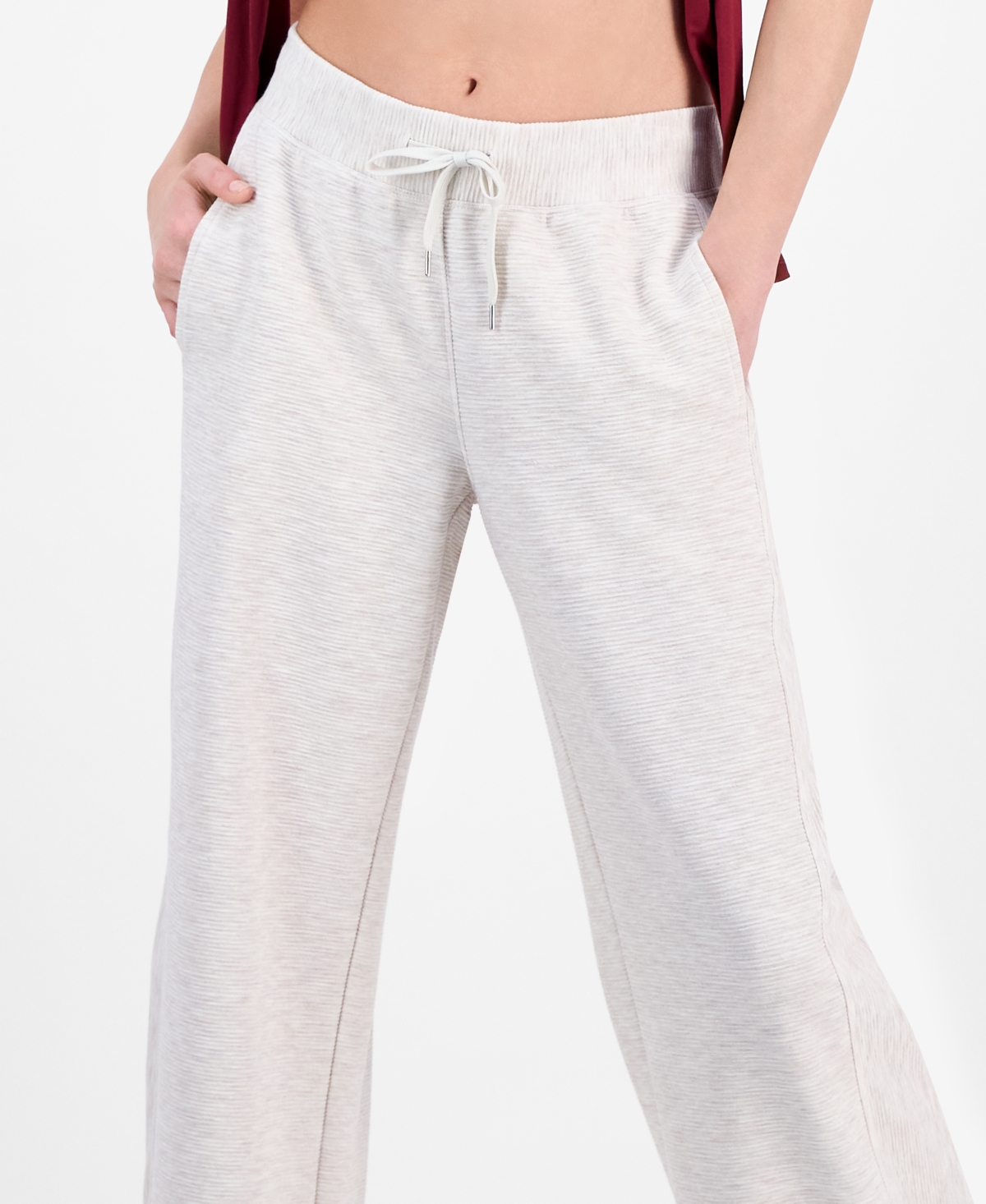 Id Ideology Women's Ribbed Knit Wide Leg Pants, Macy's Exclusive