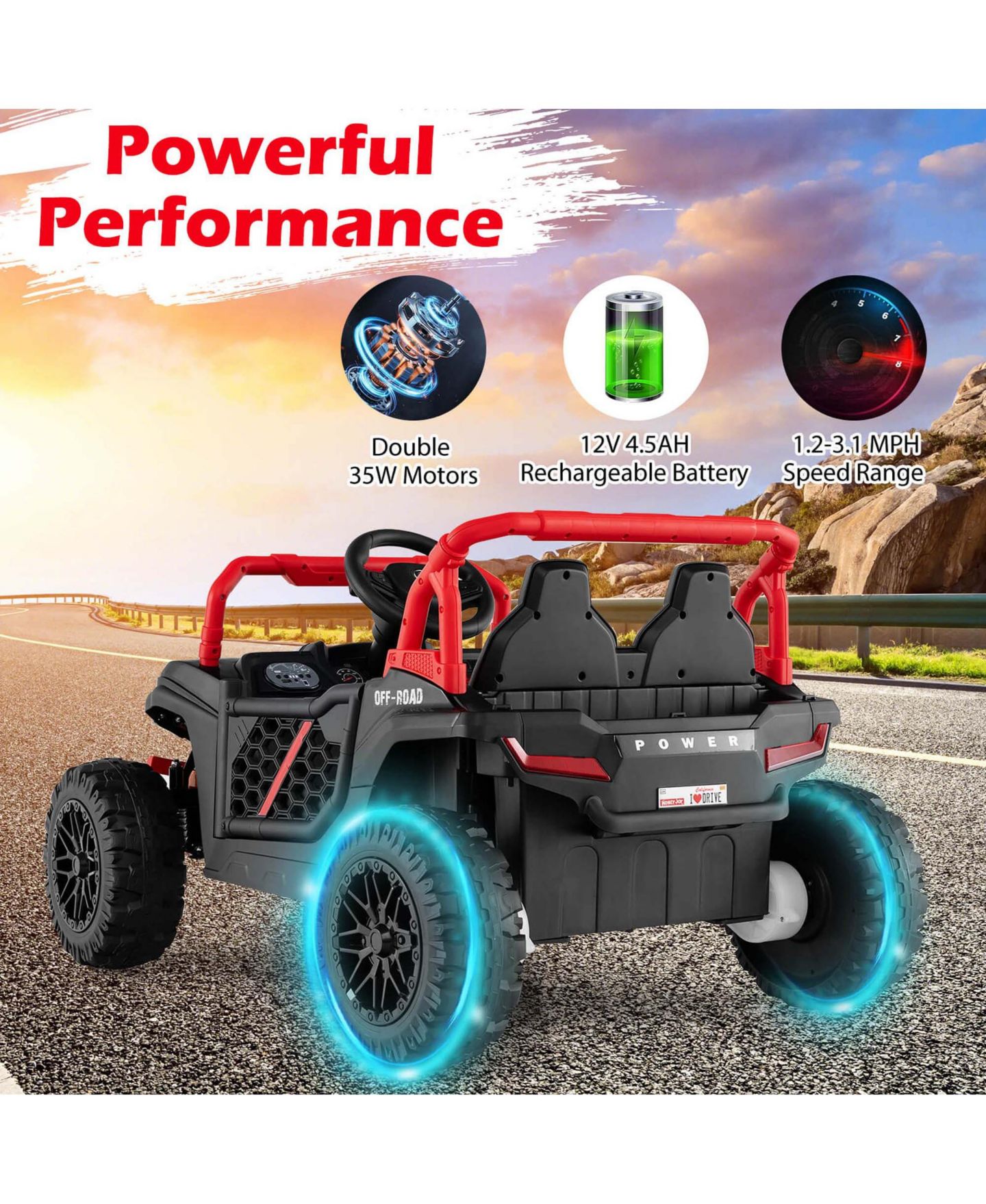 Детская игрушка Costway 12V Parental Remote Control Ride on Truck, цвет: Красный — фото 10