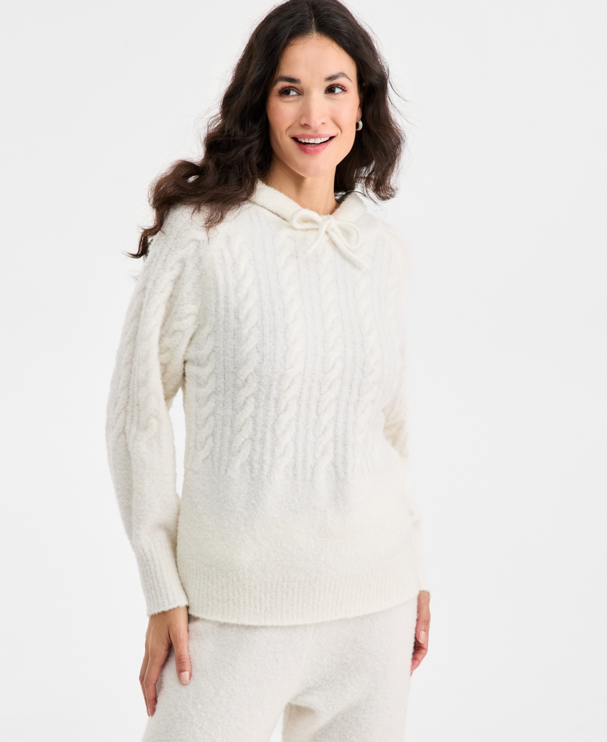 On 34th Women's Sweater Cozy Joggers, Macy's Exclusive In White