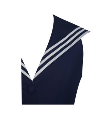 Women's Calliope Navy Sailor Pleated Mini Dress