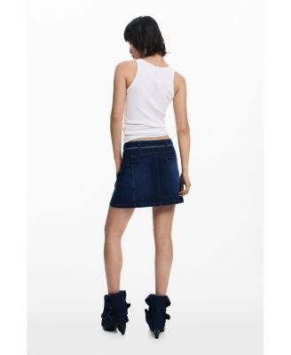 Women's Short denim skirt with belt