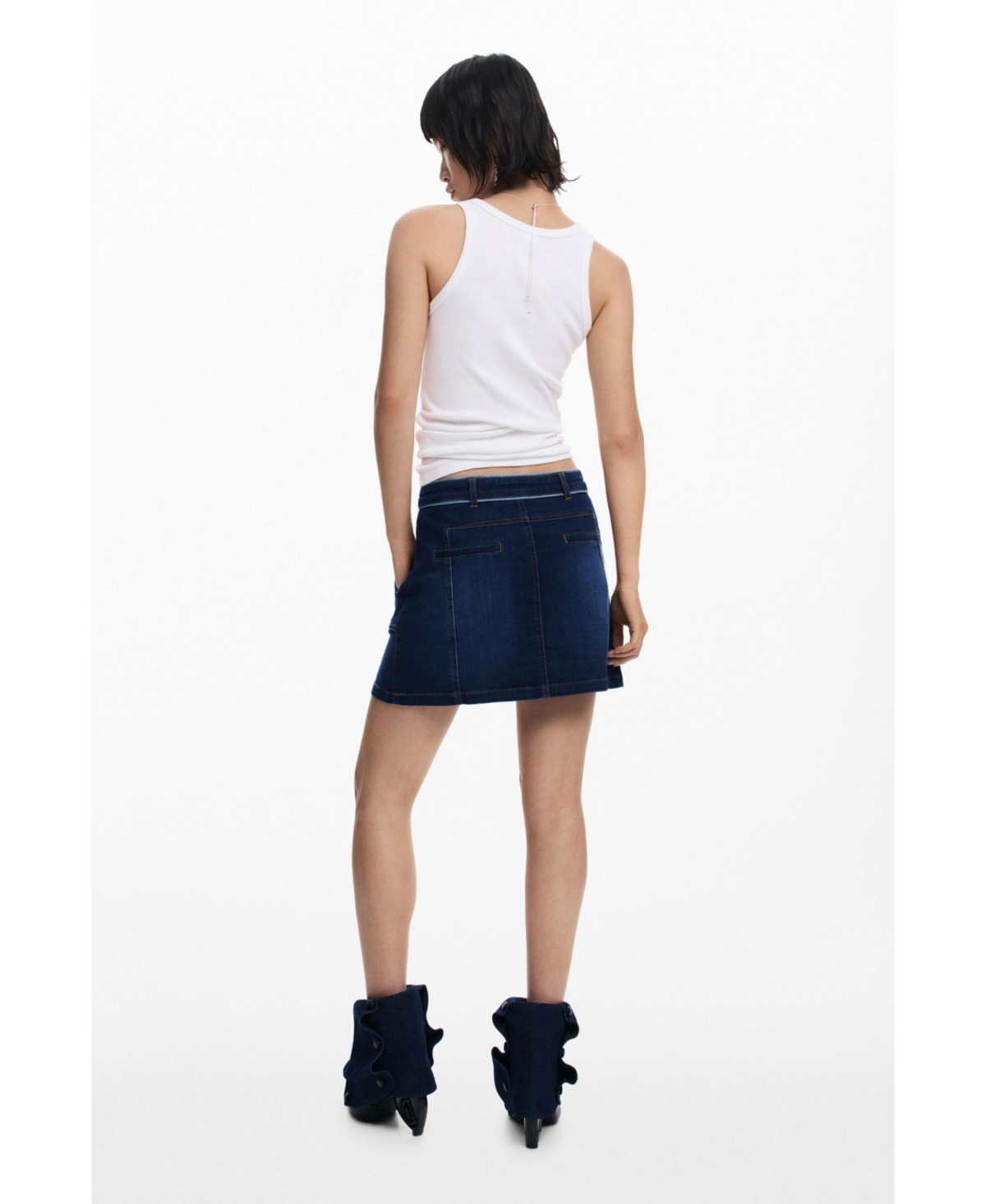 Desigual Denim Miniskirt In Blue
