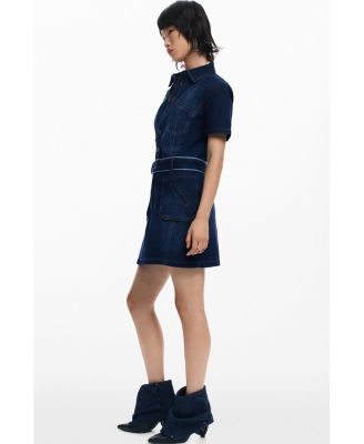 Women's Short denim dress with belt