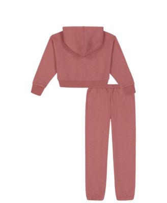 Baby Girls' Fleece Monogram Hoodie and Joggers, 2-Piece Set