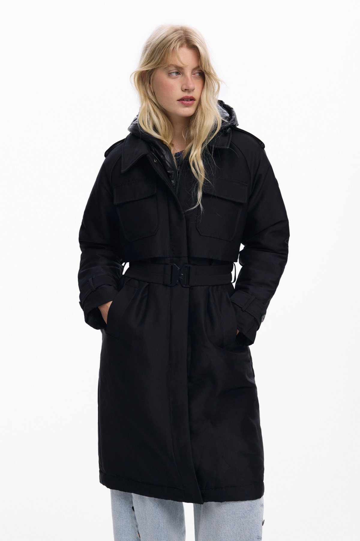 Desigual Women's Shiny padded coat
