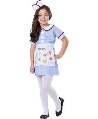 Kids Diner Waitress Costume Set
