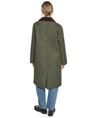 Women's Snap Zipper Long Barn Coat