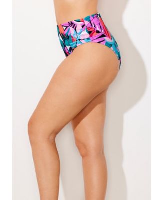 Women's Side Shirred High Waist Swim Brief