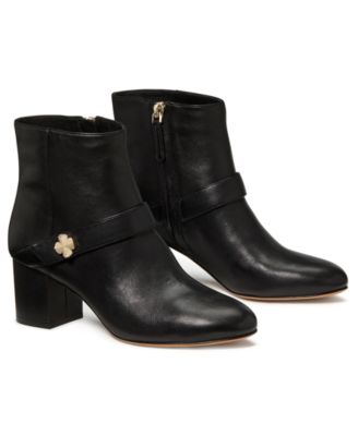 Women's Spade Flower Block Heel Ankle Booties