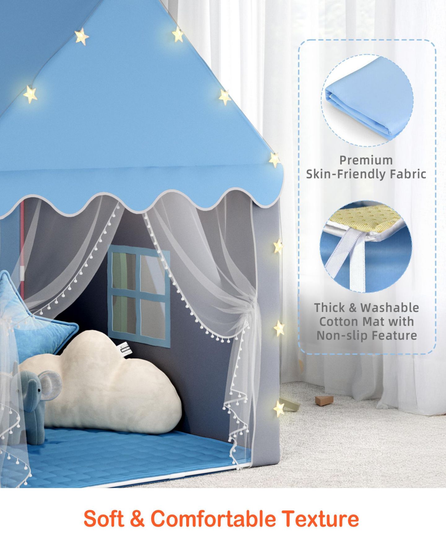 Детская игрушка SUGIFT Star Lights Playhouse Tent, Ages 3+, цвет: Синий — фото 5