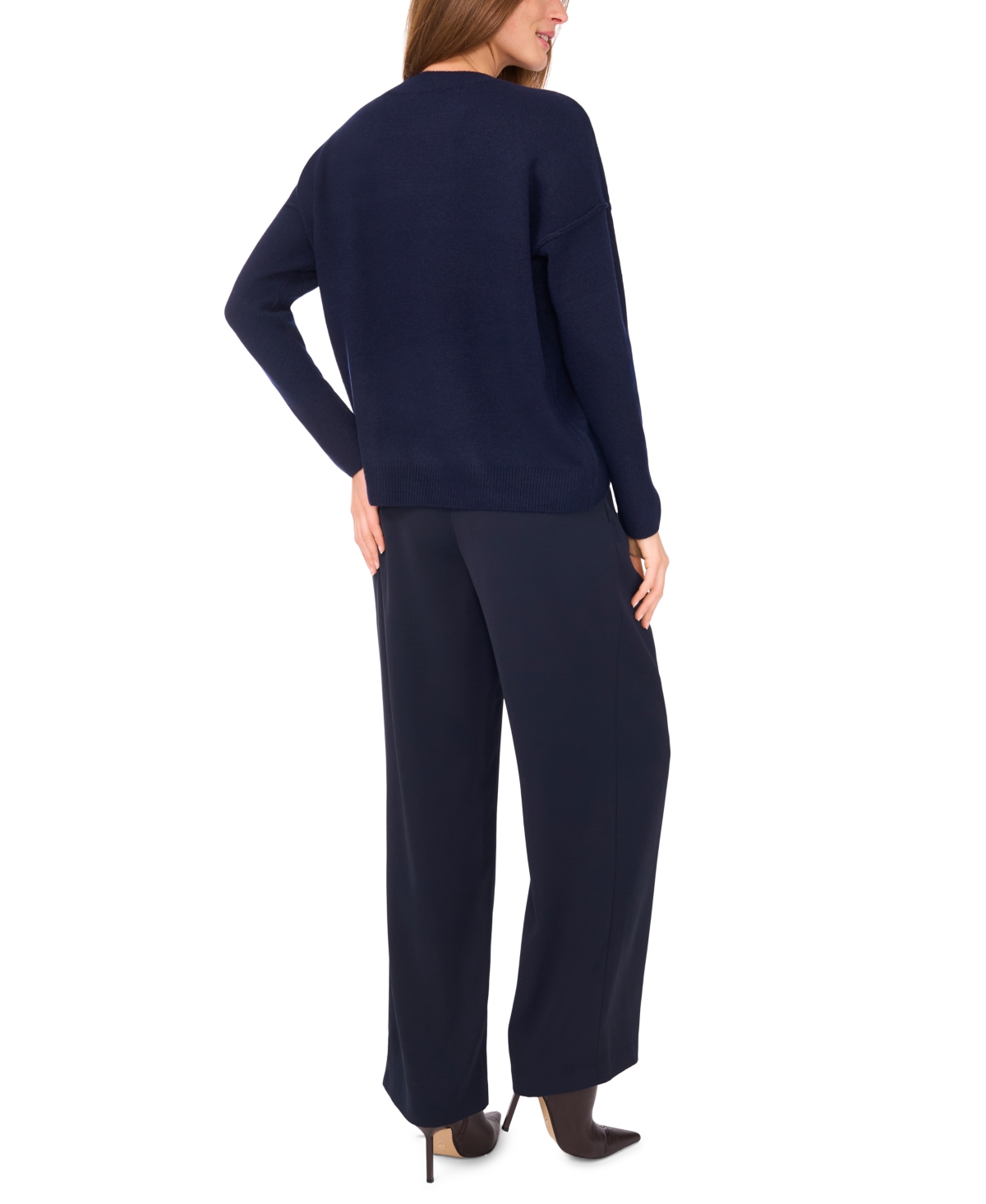 Vince Camuto Star Crewneck Sweater In Blue