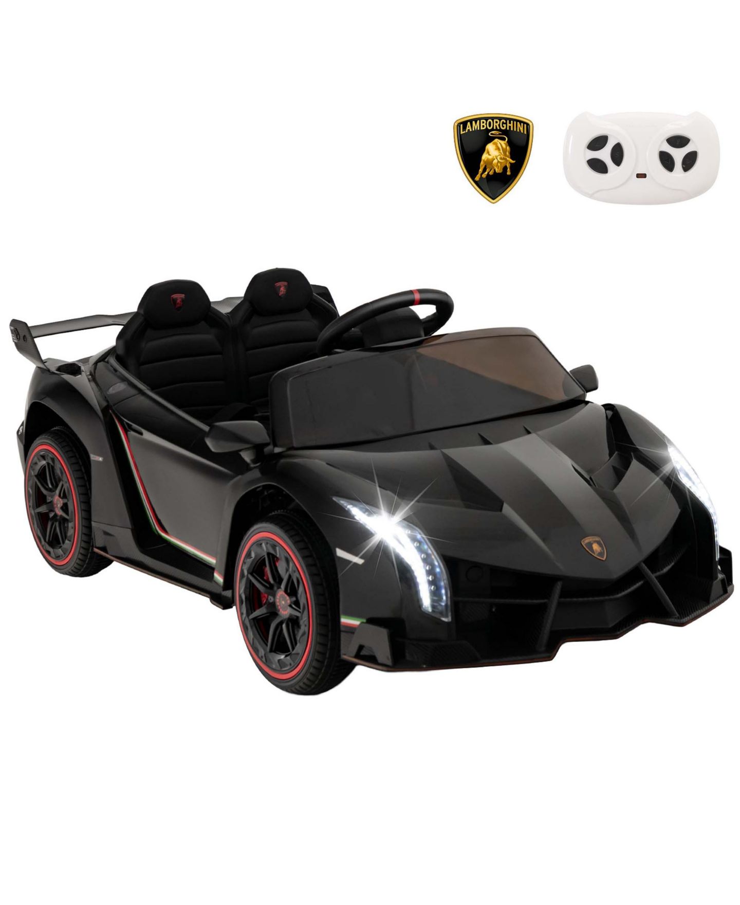 Детская игрушка Costway Licensed Lamborghini 4WD 12V Electric Kids Ride-On Car (24"W x 44"D x 18"H), 66 lb. Capacity, Ages 3-8, цвет: Чёрный — фото 1