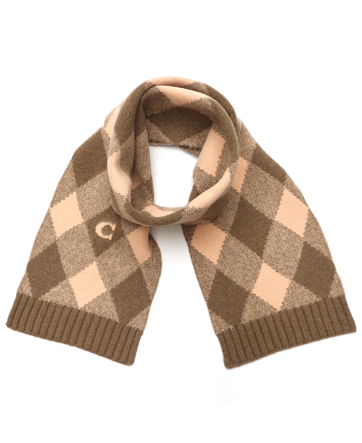 Coach Women's Argyle Knit Muffler Scarf