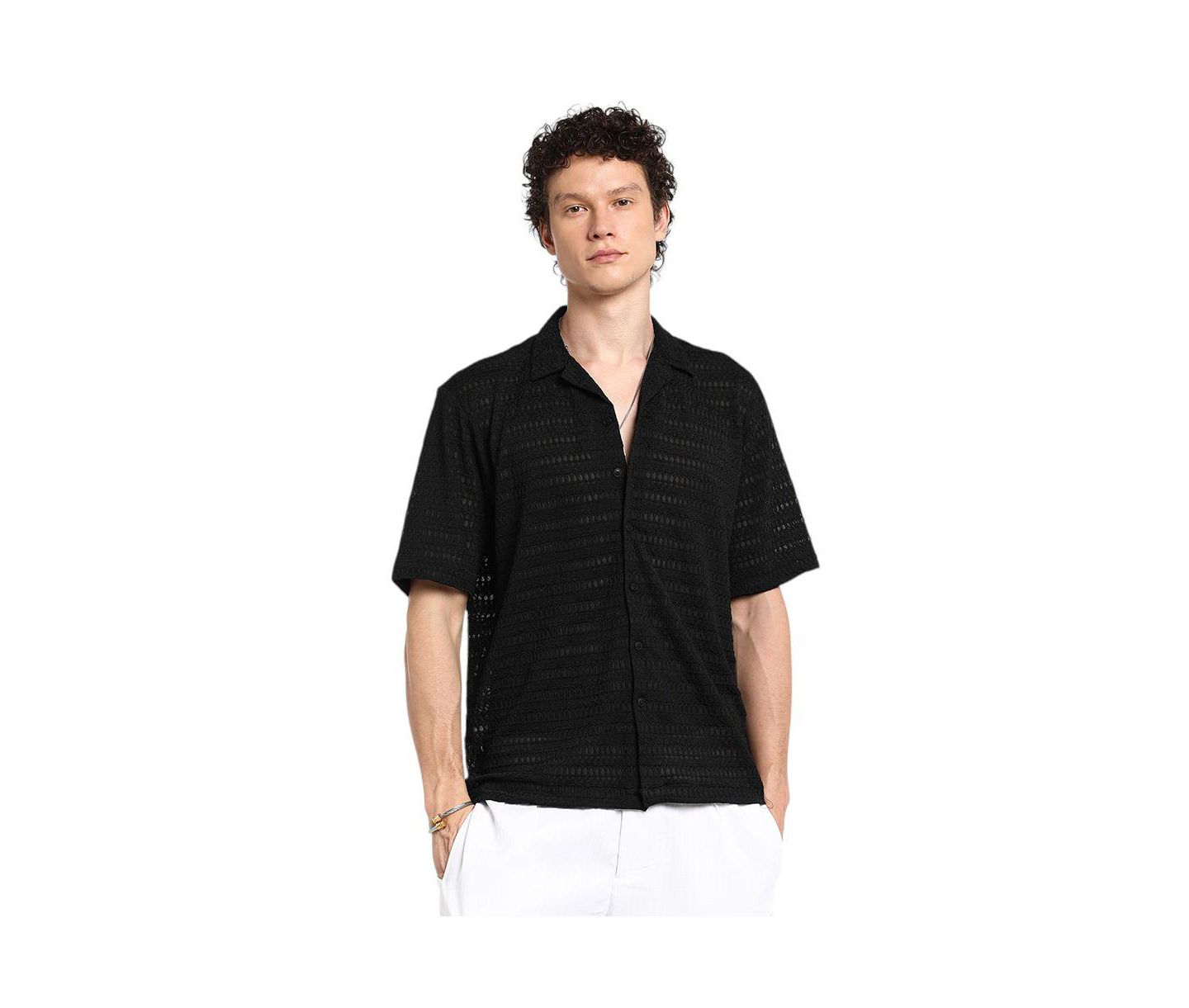 Мужская рубашка Cahoot Campus Sutra Midnight Black Marquise-Knit, цвет: Чёрный — фото 1