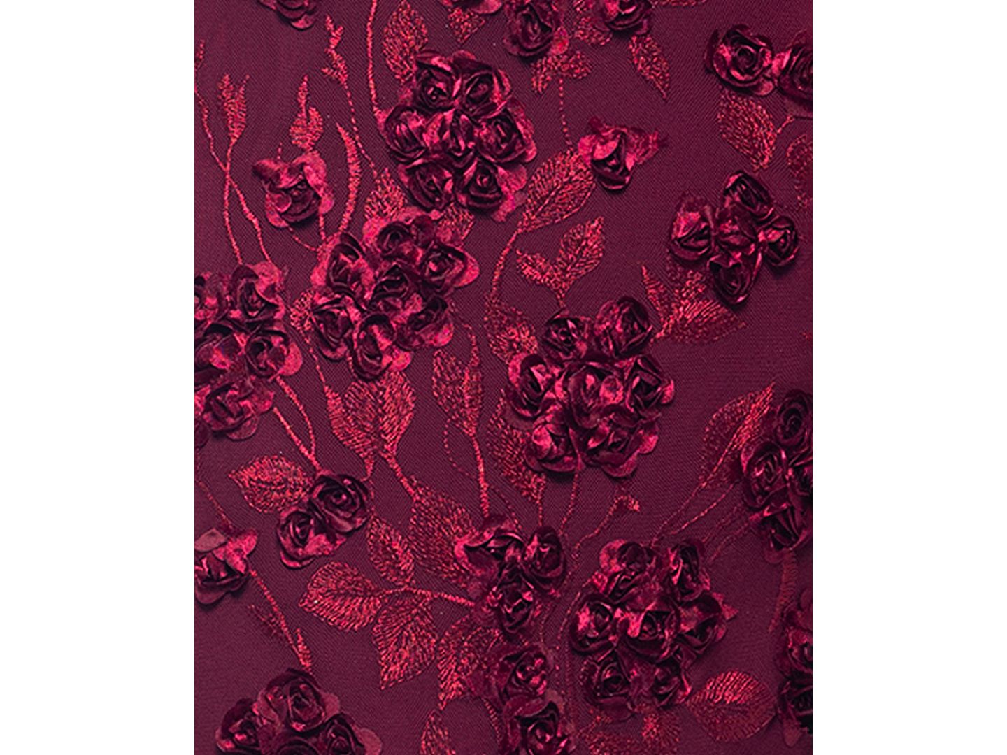 Женское платье XSCAPE Long Sleeve Rose Flower, цвет: Гранатовый — фото 5