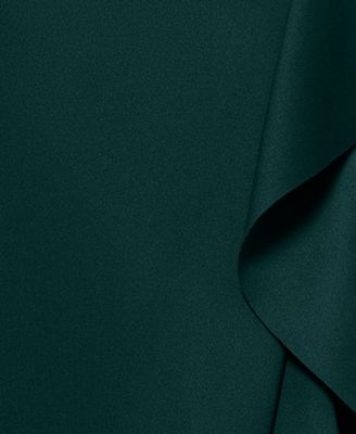 Petite Gathered-Waist One-Shoulder Evening Gown