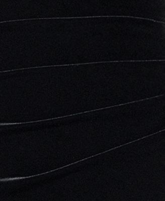 Petite Off-the-Shoulder Velvet Long Dress