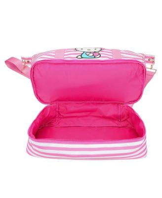 Character 17" Pink & White Striped Duffle Bag