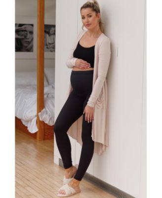 Black Solid Basic Maternity Leggings