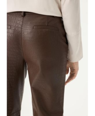 Women's Mona Fit Straight Leg Faux Croc Cropped Pant