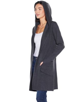  Women's Hooded Novelty-Stitch Coatigan Sweater