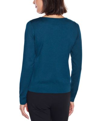 Women's Embellished Keyhole-Neck Sweater