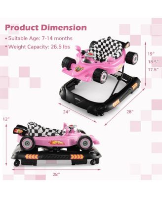 Toddler 4-in-1 Foldable Walker w/ 3-Level Adjustable Height Detachable Music Tray