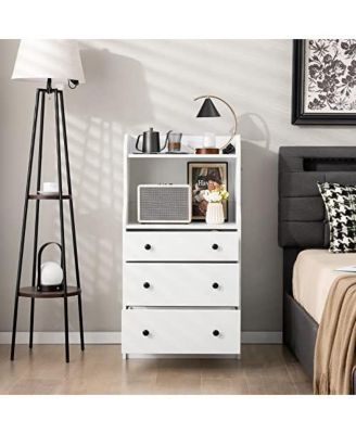 Modern Storage Dresser with Anti-toppling Device-White