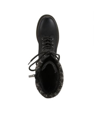 Yosemite Water-Resistant Winter Boots with Sweater Trim and Lace-Up Detail