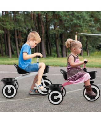 Toddler Tricycle with Adjustable Seat and Storage Baskets for 1.5-5 Years Old