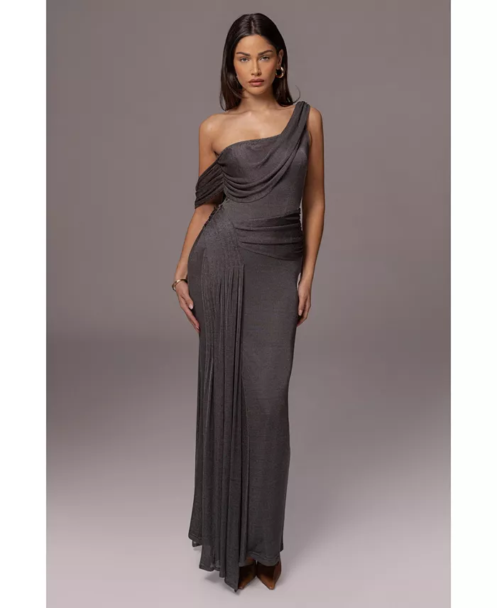 Women's Draped Metallic Maxi Dress - thumbnail 10