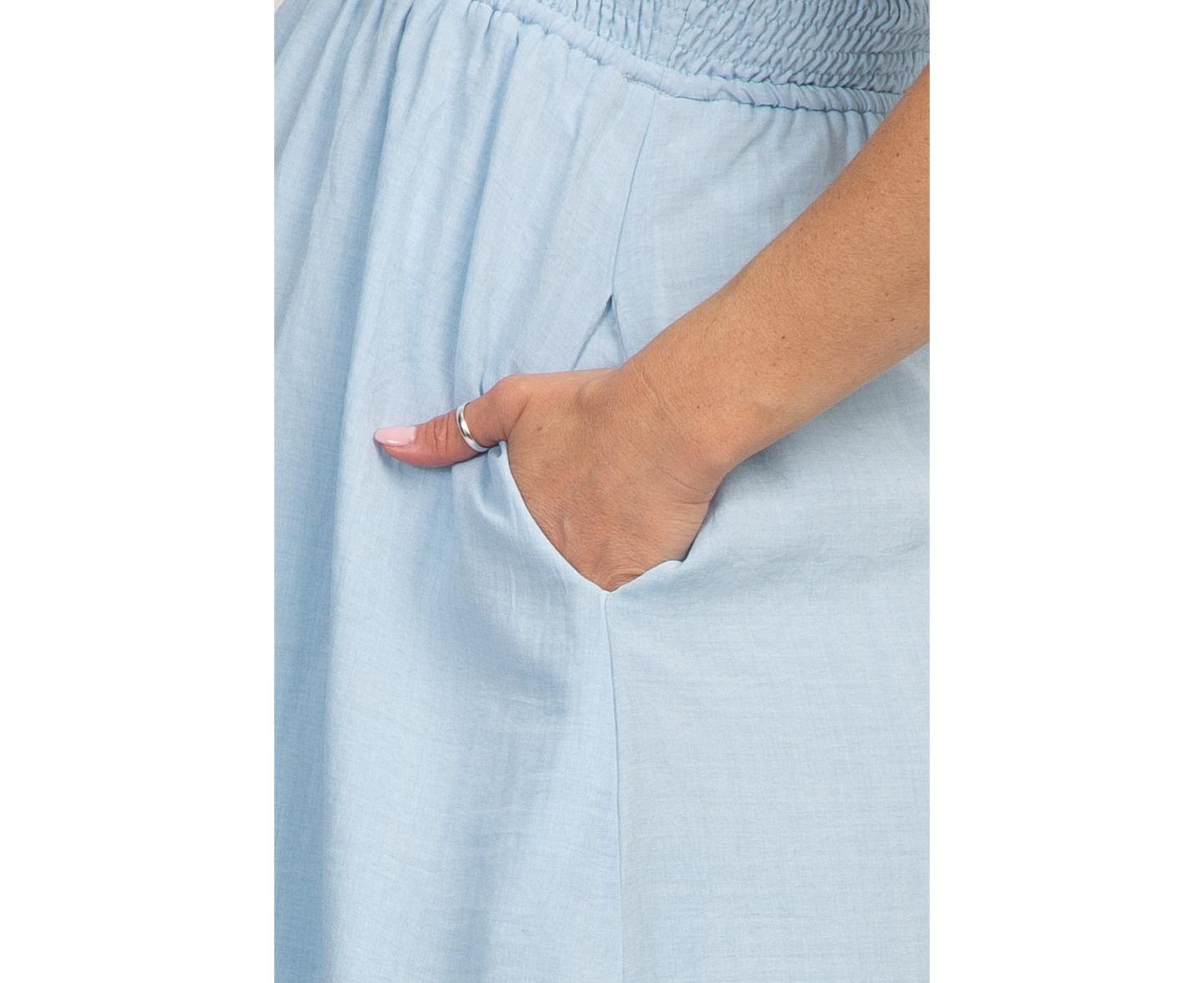 Женское платье Pinkblush Light Blue Strap Tie Smocked, цвет: Светлый синий — фото 2