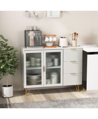 Modern Sideboard Buffet Cabinet with 2 Doors and 3 Drawers for Living Room Dining Room