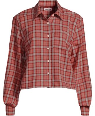 Women's Cropped Flannel Shirt