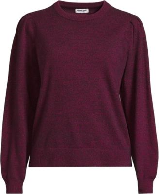 Women's Cashmere Puff Sleeve Crew Neck Sweater