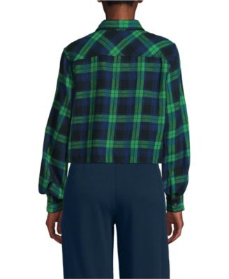 Women's Cropped Flannel Shirt