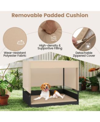 Elevated Wicker Dog House for Small to Medium Breeds