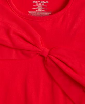Girls' 5-20 Bow Applique Detail Top, Macy's Exclusive