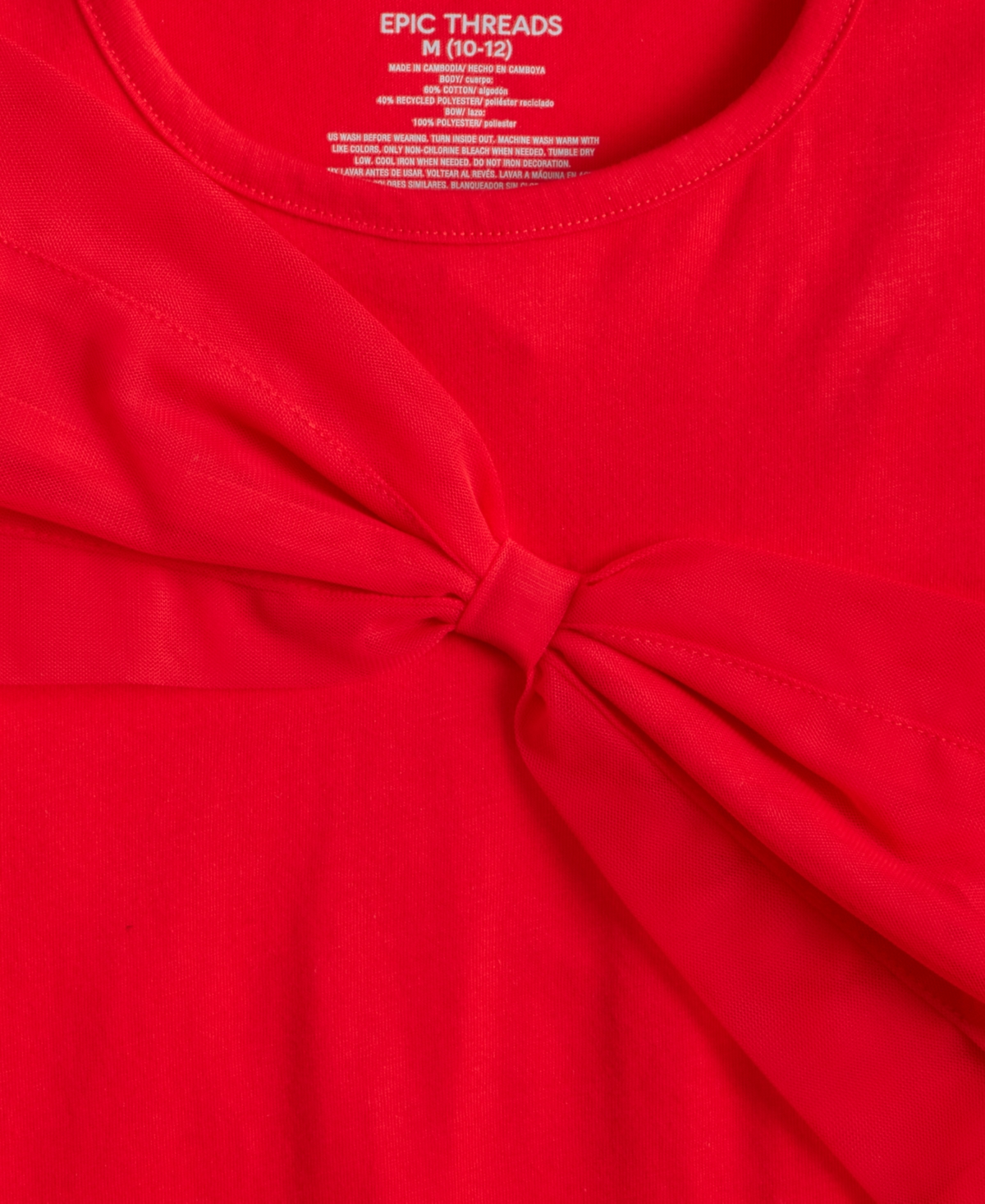 Epic Threads Girls 5-20 Bow Applique Detail Top, Macy's Exclusive In Red