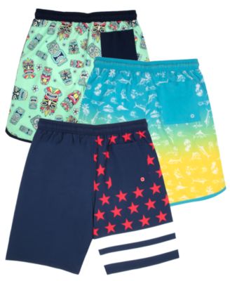 Big Boys Summer Graphic 3-Piece Pull-On Swim Trunks Shorts Set