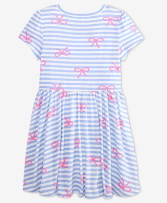 Girls' Toddler 2T-4T Striped Bow Print Dress, Macy's Exclusive