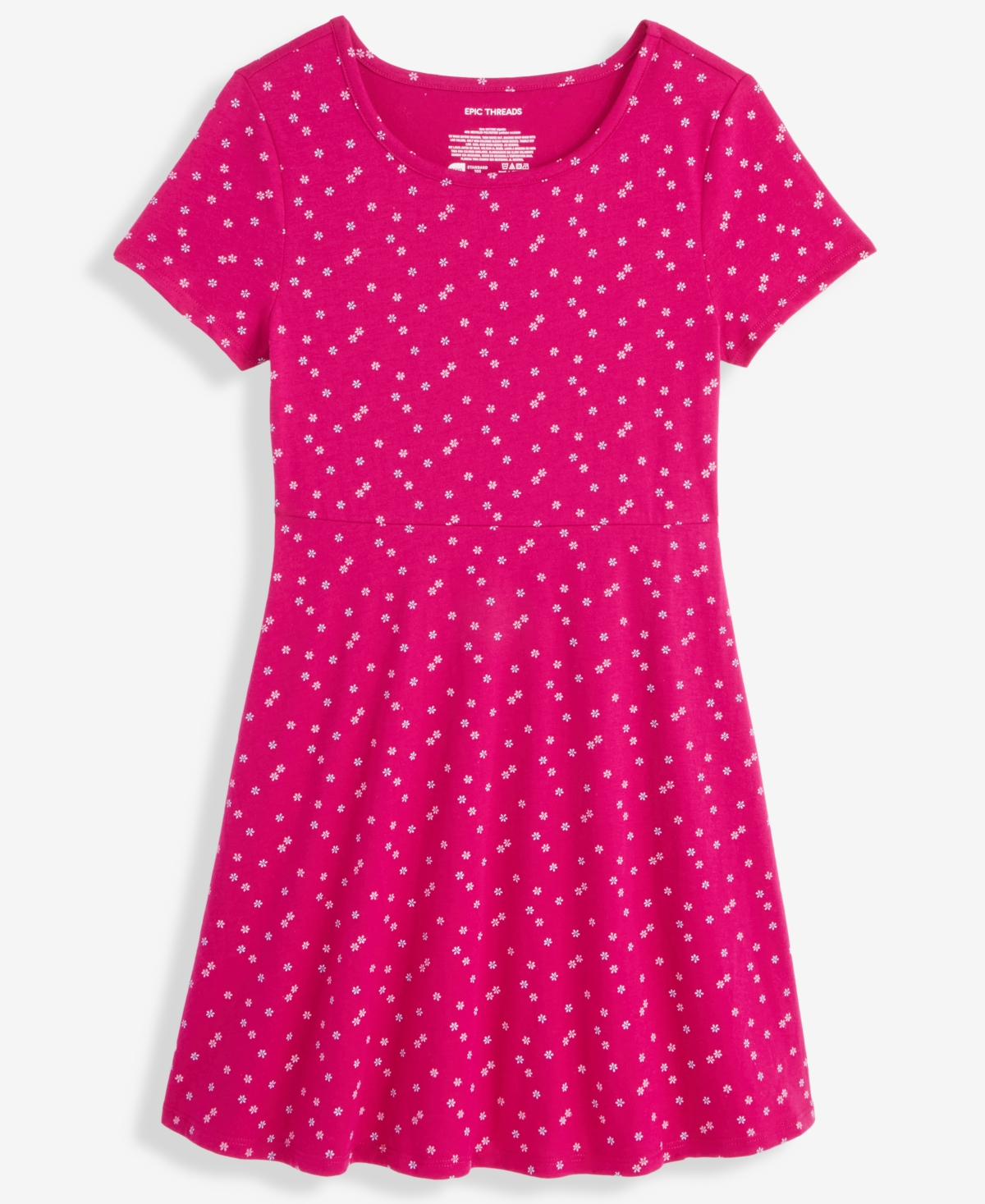 Epic Threads Girls 5-20 Floral Print Short-Sleeves Dress, Macy's Exclusive