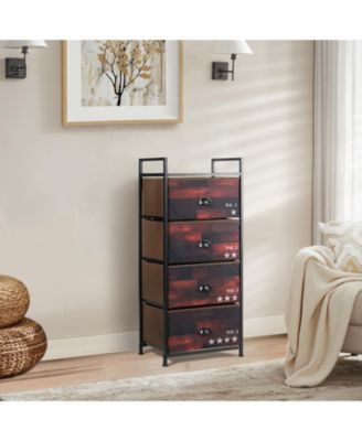 Industrial 4 Fabric Drawers Storage Dresser