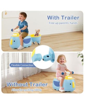 Toddler Ride on Toy with Trailer and Light Music