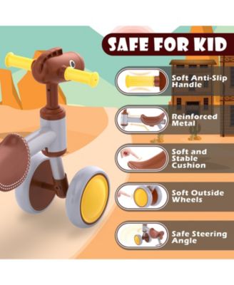 Baby Balance Bike No Pedal 4-Wheel Bicycle